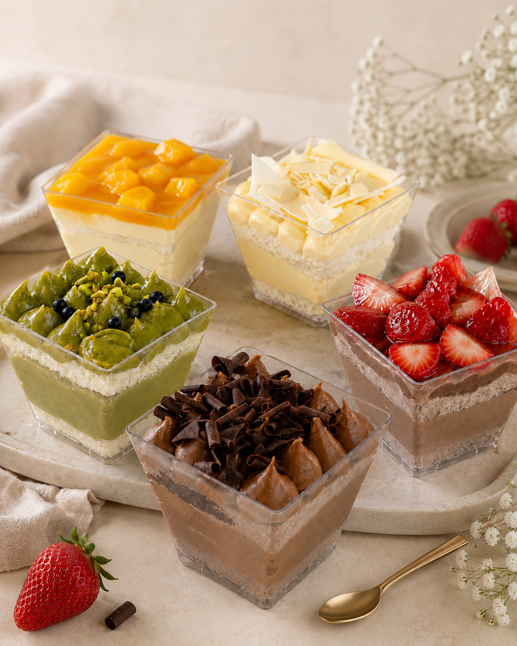 Custard Fruit Cake Cups